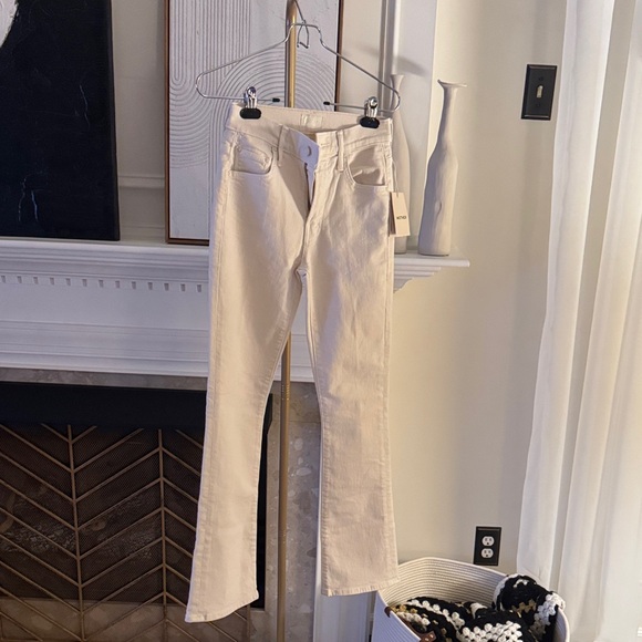MOTHER Insider Flood Play Date NWT size 23 Cream - Picture 1 of 7